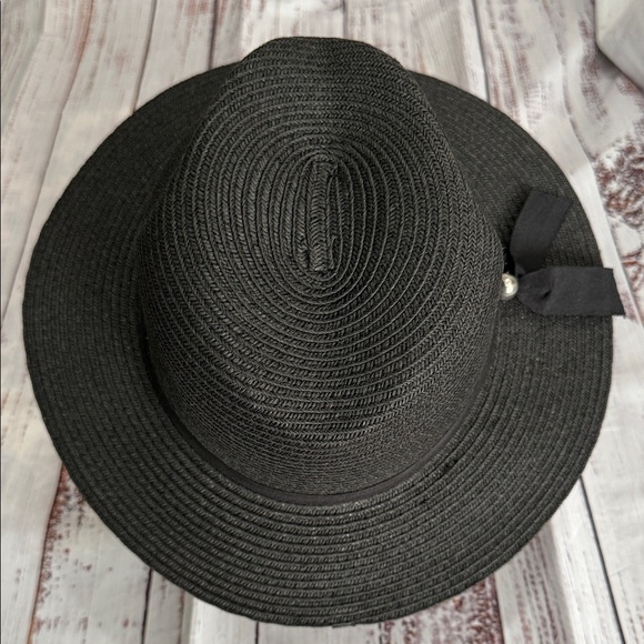 Scala Pronto Black Woven Fedora Hat - Picture 13 of 13